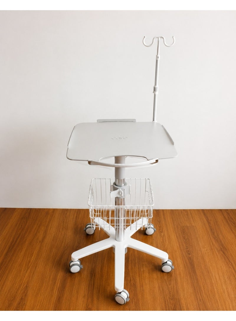 Medical ECG Trolley Cart with Wheels and Storage Rack