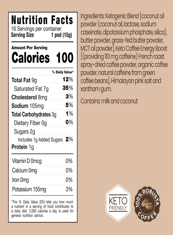 Rapid Fire Rapidfire Original Flavor High Performance Keto Coffee Pods, Supports Energy & Metabolism, Single Serve K Cup, Brown, 16 Count, 2 Pack - Image 3
