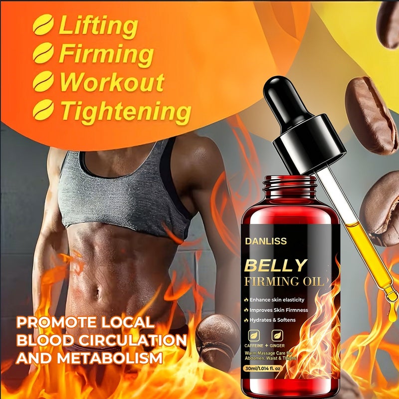 DANLISS Caffeine Ginger Abdominal Firming Massage Oil 30ml - Lifts, Moisturizes, and Warms the Waist, Abdomen, and Thighs - Image 2