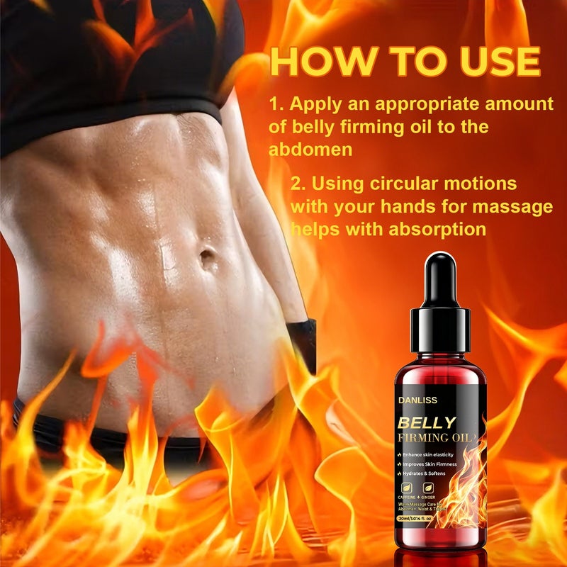 DANLISS Caffeine Ginger Abdominal Firming Massage Oil 30ml - Lifts, Moisturizes, and Warms the Waist, Abdomen, and Thighs - Image 4