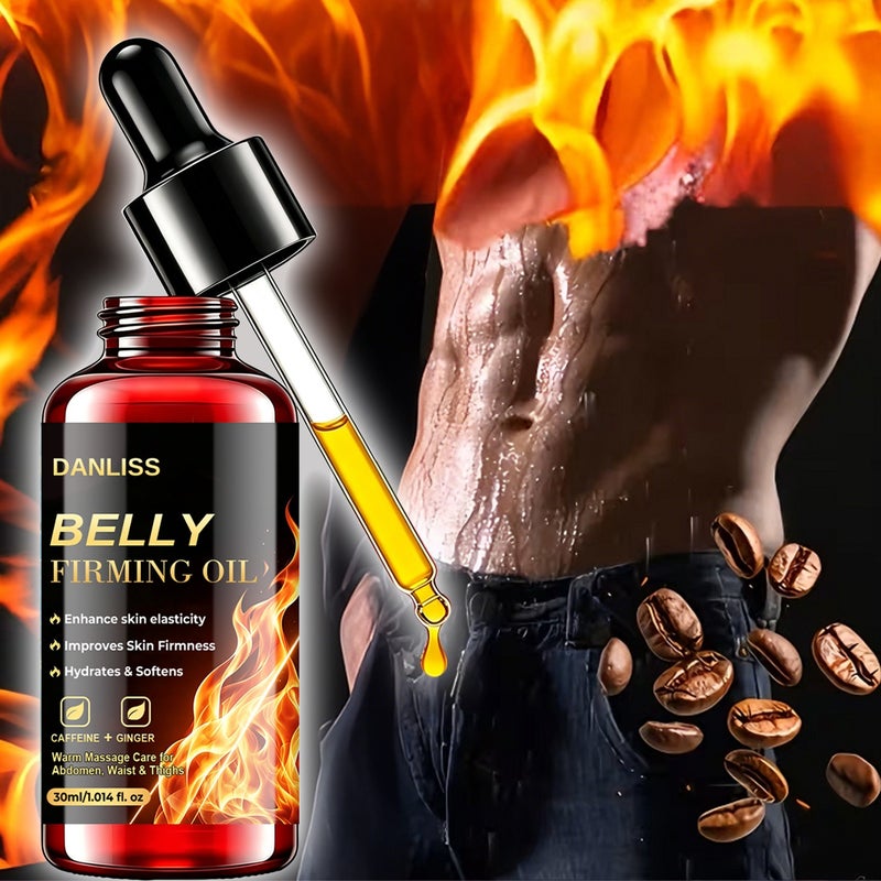 DANLISS Caffeine Ginger Abdominal Firming Massage Oil 30ml - Lifts, Moisturizes, and Warms the Waist, Abdomen, and Thighs - Image 1