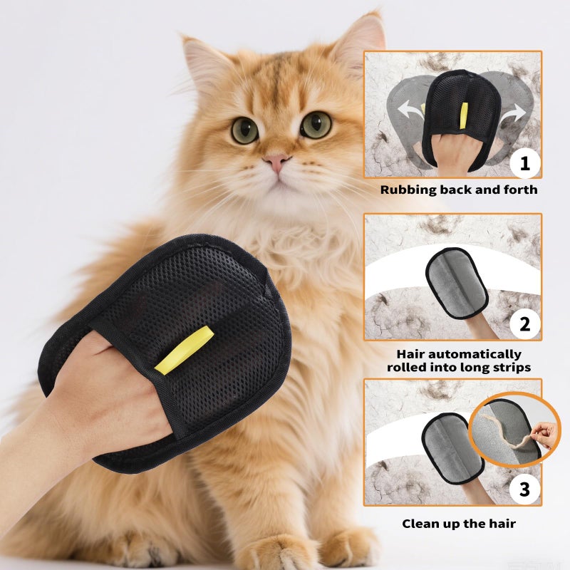 wxtylymxzdzq 3-Pack Pet Hair Remover Gloves - Remove Fur from Clothing, Furniture, Car Seats, Bedding & Upholstery - Reusable Lint Hair Remover Glove for Home, Car Interiors & Pet Owners - Image 5