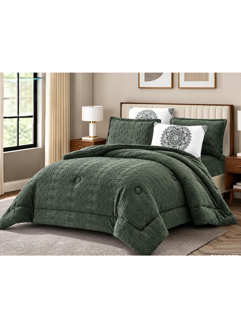Luxury 6-piece winter comforter set for a double bed, with heavy filling (230×250 cm)