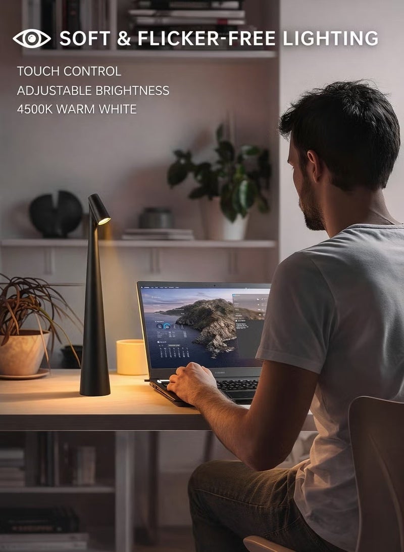 ARNOTEC Cordless LED Table Lamp Touch Control Rechargeable Bedside Desk Lamp 3 Color Modes - Image 2