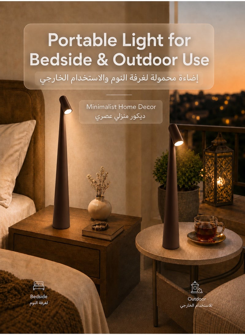 ARNOTEC مصباح طاولة LED بدون سلك مع تحكم باللمس مصباح سرير قابل لإعادة الشحن 3 أوضاع ألوان - Image 4