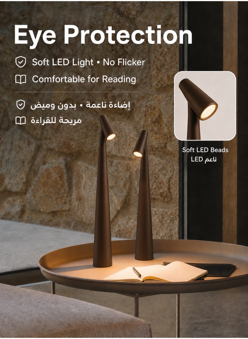 ARNOTEC مصباح طاولة LED بدون سلك مع تحكم باللمس مصباح سرير قابل لإعادة الشحن 3 أوضاع ألوان - Image 5