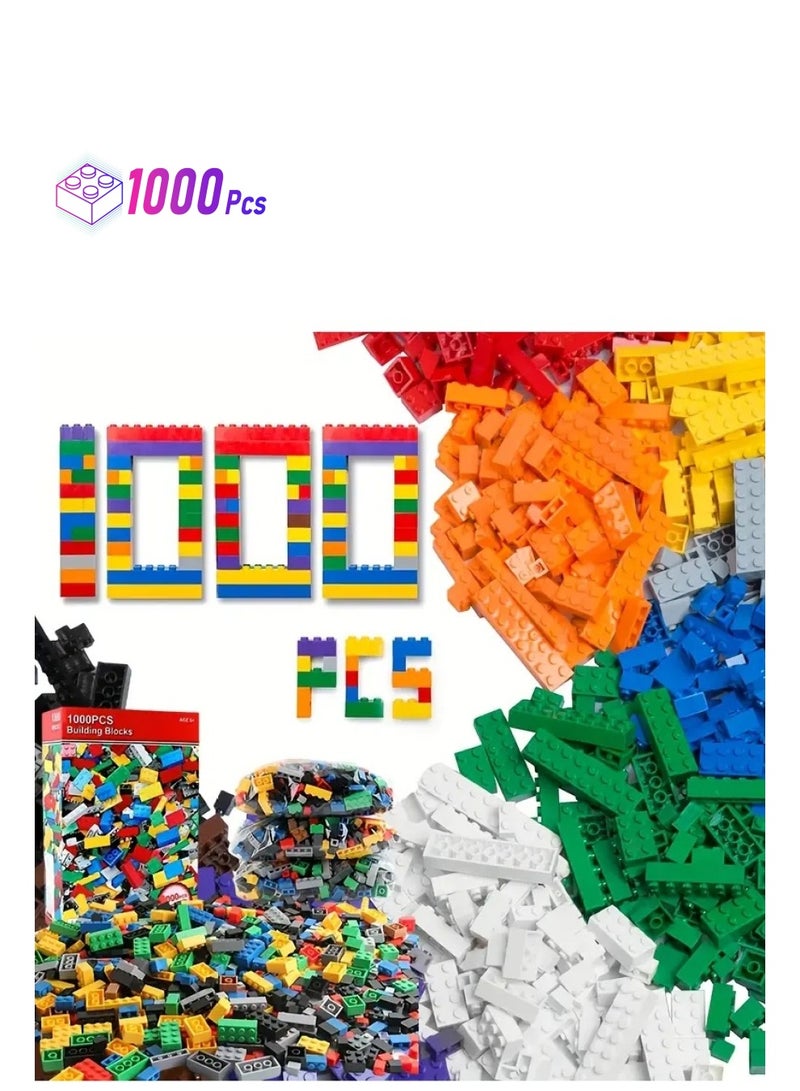 1000pcs Creative Building Blocks Set – Vibrant Multi-Colored Small Bricks, Durable ABS Material | Inspires Imagination & Creativity | Perfect DIY Toy for Kids | Ideal for Birthdays, Christmas, Thanksgiving, and Holiday Gifts  - Image 1
