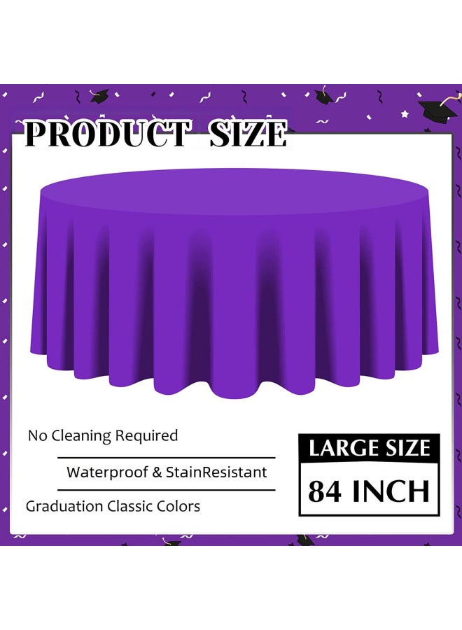 Solid Color Round Tablecloth Disposable Simple Style High-end Party Table Cover Skirt Version-Color:Black-Specifications:84 Inches/213cm - Image 2