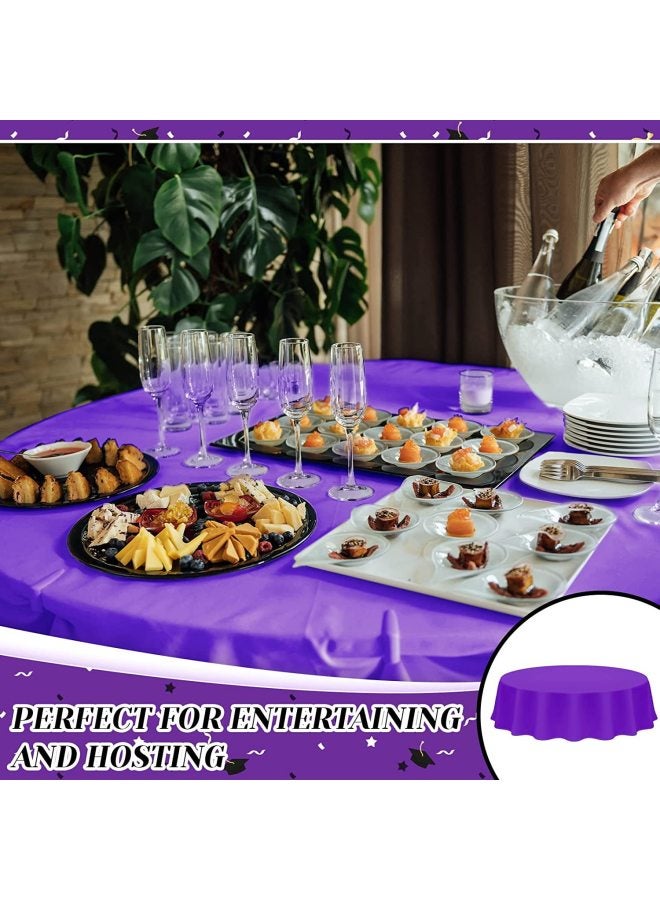 Solid Color Round Tablecloth Disposable Simple Style High-end Party Table Cover Skirt Version-Color:Black-Specifications:84 Inches/213cm - Image 4