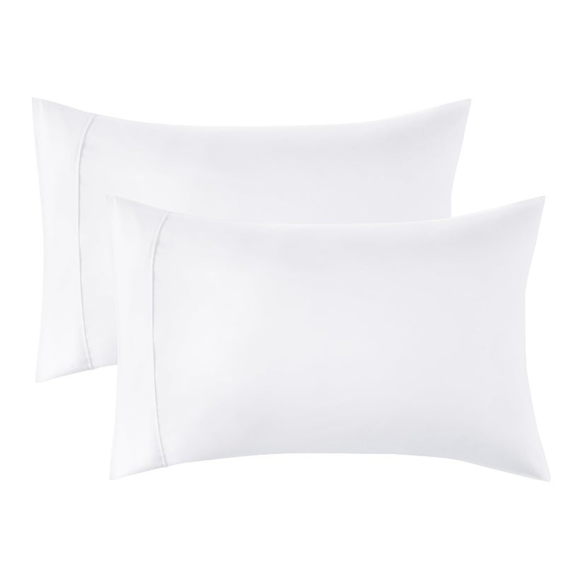 Bedsure Bedsure Queen Pillow Cases Set of 2  White Polyester Microfiber Pillowcase 2 Pack Super Soft and Cozy Pillowcase Pillow Case Covers with Envelop Closure 20x30 Inches
