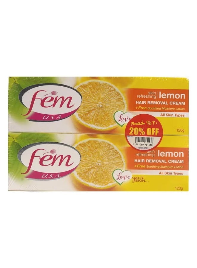 Fem USA Hair Removal Cream Lemon- 2X120gms