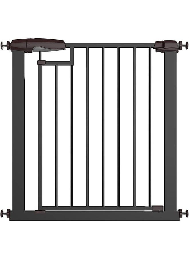 BAYBEE Baybee 75-85cm Auto Close Baby Safety Gate For Kids, Extra Tall Baby Fence Barrier Dog Gate With Easy Walk-thru Child Gate, For House, Stairs, Door- Black  - Image 1