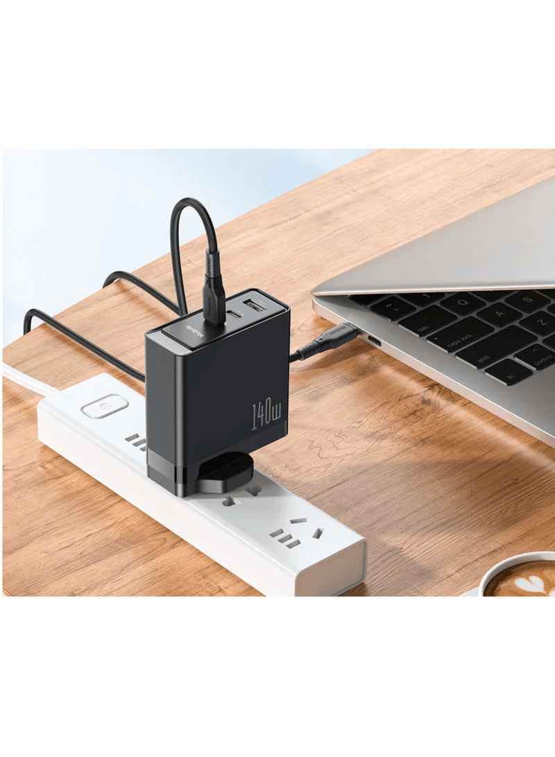 140W GaN 5 Pro Dual Type-C + USB Fast Charger (UK Plug)