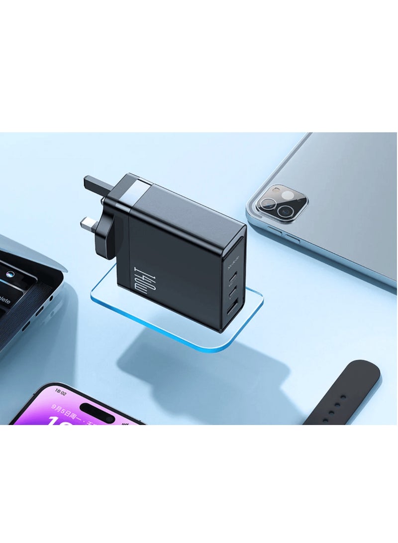 140W GaN 5 Pro Dual Type-C + USB Fast Charger (UK Plug)