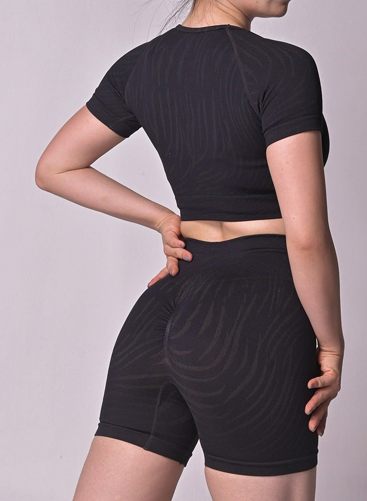 Women's Yoga Fitness Short Sleeve Suit - Image 1