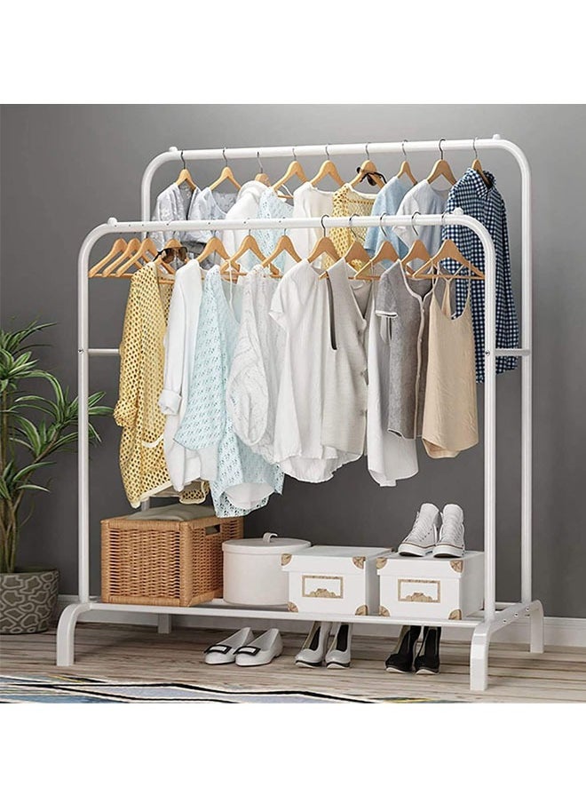 NKX Double Pole Stainless Steel Cloth Hanging Coat Stand and Shoe Rack  - Image 3