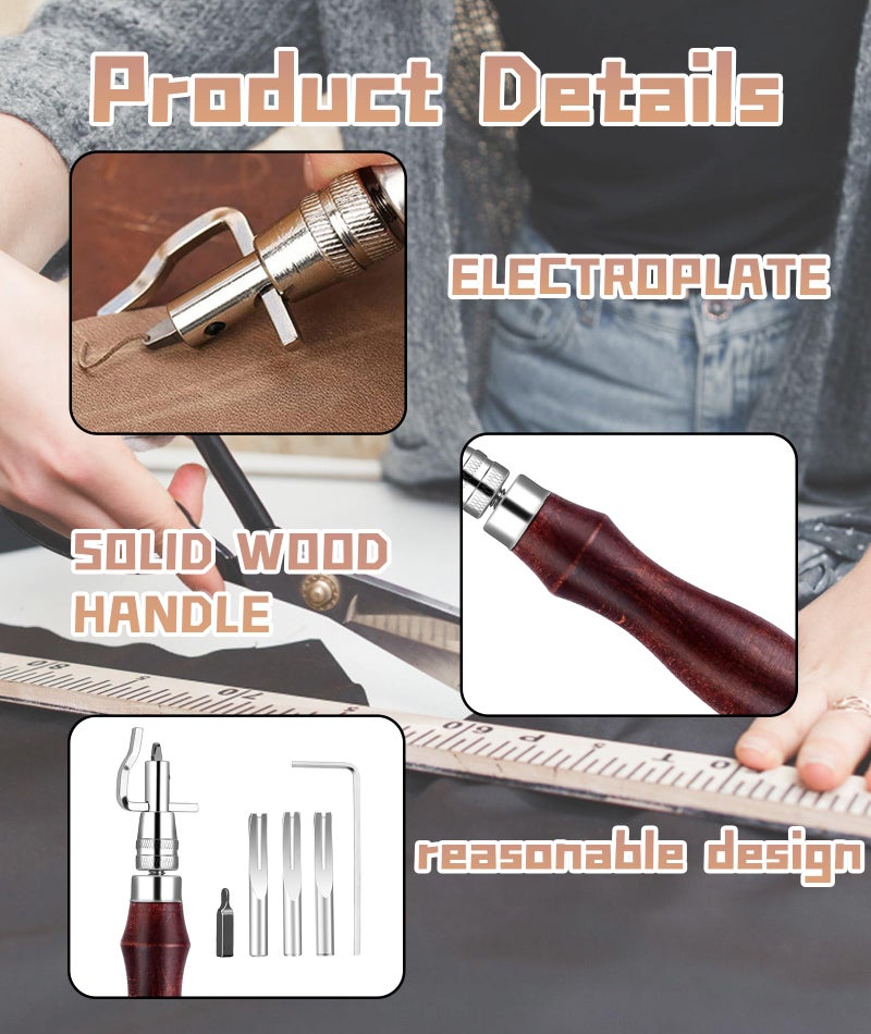 INIMAGINE 7 Pcs Tailoring Tools Set Digging Groove Tool, Edge Creaser Edge Skiver, Edge Liner, and More – Comprehensive Cobbler Tools Kit for Leather Crafting - Image 2