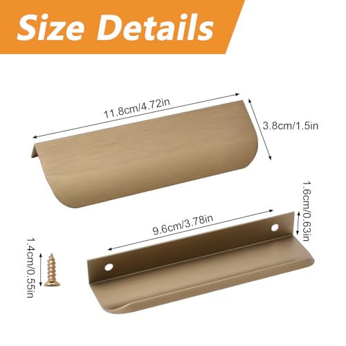 MOROBOR Finger Edge Pull 16 PCS Concealed Handle Rounded Edge Drawer Handles Aluminum Alloy Invisible Pulls Wardrobe Handle for Cabinet Hardware Drawer 120 mmBronze - Image 3