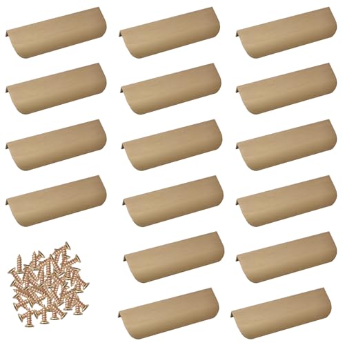 MOROBOR Finger Edge Pull 16 PCS Concealed Handle Rounded Edge Drawer Handles Aluminum Alloy Invisible Pulls Wardrobe Handle for Cabinet Hardware Drawer 120 mmBronze - Image 1