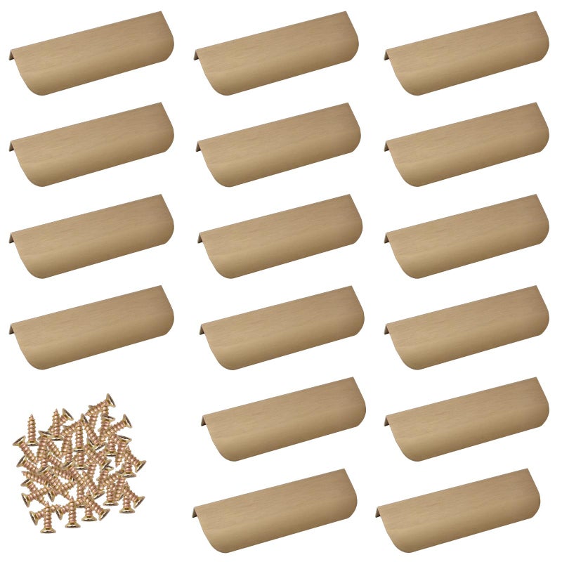 MOROBOR Finger Edge Pull 16 PCS Concealed Handle Rounded Edge Drawer Handles Aluminum Alloy Invisible Pulls Wardrobe Handle for Cabinet Hardware Drawer 120 mmBronze - Image 2