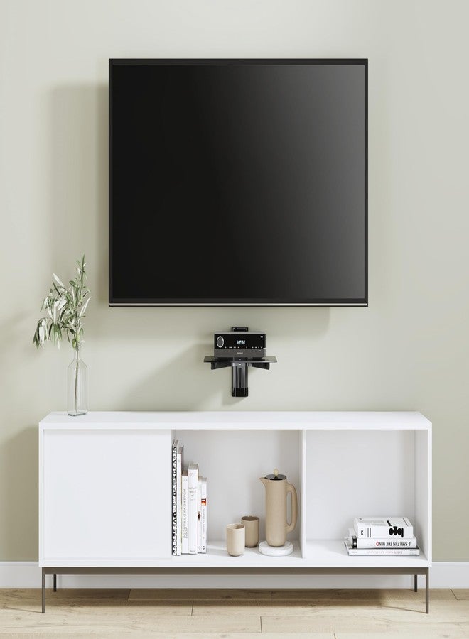 Mount-It! Floating Wall Mounted Shelf Bracket Stand for AV Receiver, Component, Cable Box, Playstation4, Xbox1, Blue Ray DVD Player, Projector, 17.6 lbs Capacity, Single Shelf, Adjustable Height - Image 3