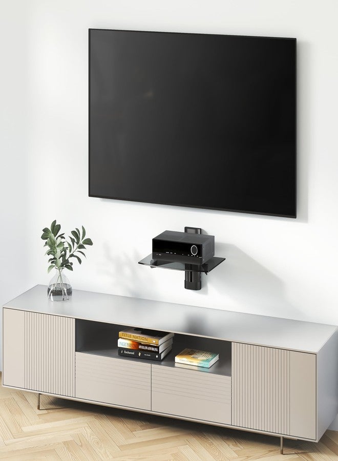 Mount-It! Floating Wall Mounted Shelf Bracket Stand for AV Receiver, Component, Cable Box, Playstation4, Xbox1, Blue Ray DVD Player, Projector, 17.6 lbs Capacity, Single Shelf, Adjustable Height - Image 4