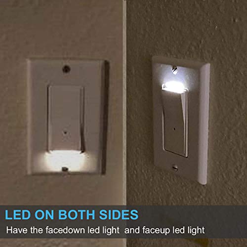 SOZULAMP 4Pack SOZULAMP 3 Way Light Switch with LED Night Light 15Amp 120/277Volt,Three Way Wall Switch, Automatic On/Off Sensor, White - Image 3