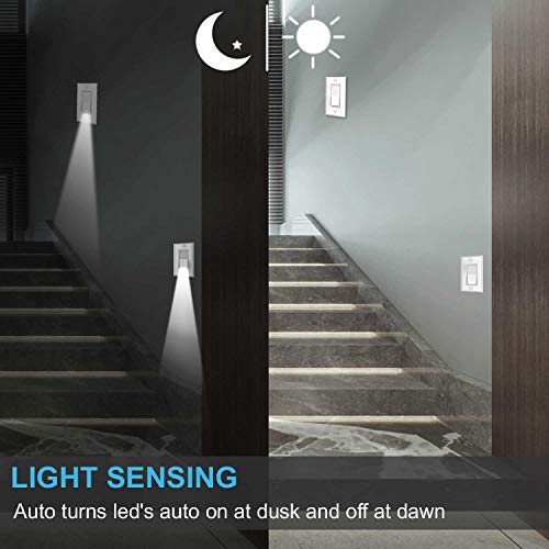 SOZULAMP 4Pack SOZULAMP 3 Way Light Switch with LED Night Light 15Amp 120/277Volt,Three Way Wall Switch, Automatic On/Off Sensor, White - Image 2