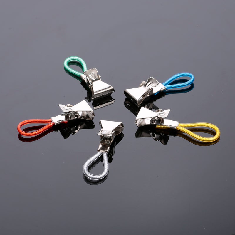 Tea Towel Clip 10-Piece Multicolor Anti-Rust Stainless Steel - Strong Profiled Teeth Towel Clip for Kitchen Cloth Hanging, Bag Sealing - Image 2