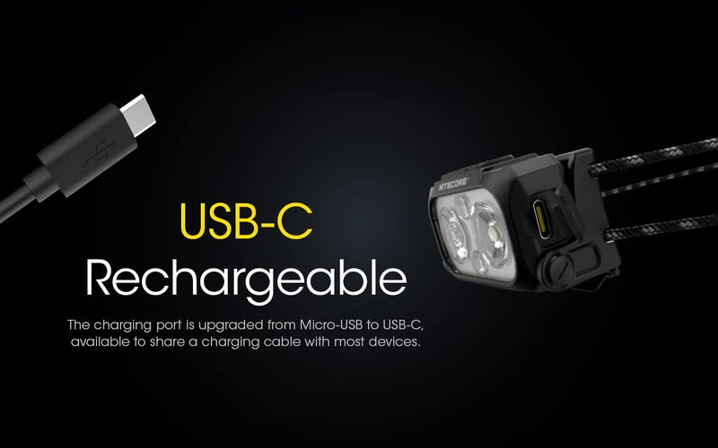 NITECORE NITECORE NU25 400 UL Ultra Lightweight Headlamp, 400 Lumen USB-C Rechargeable with Lumentac Organizer for Back Packing, Camping and Running (Yellow)  - Image 5