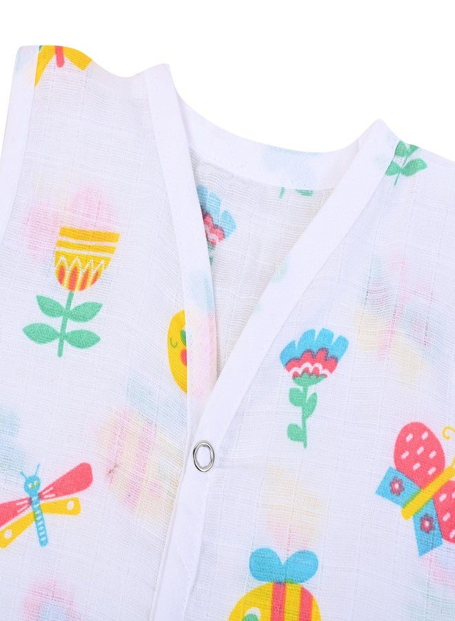 MumsLap Organic Cotton Muslin Dragon Fly Jabla & Short Set For Newborn Baby Boys & Girls | Summerwear Jabala | Sleeveless Vest | Casual Clothing 0-3 Months - Image 3