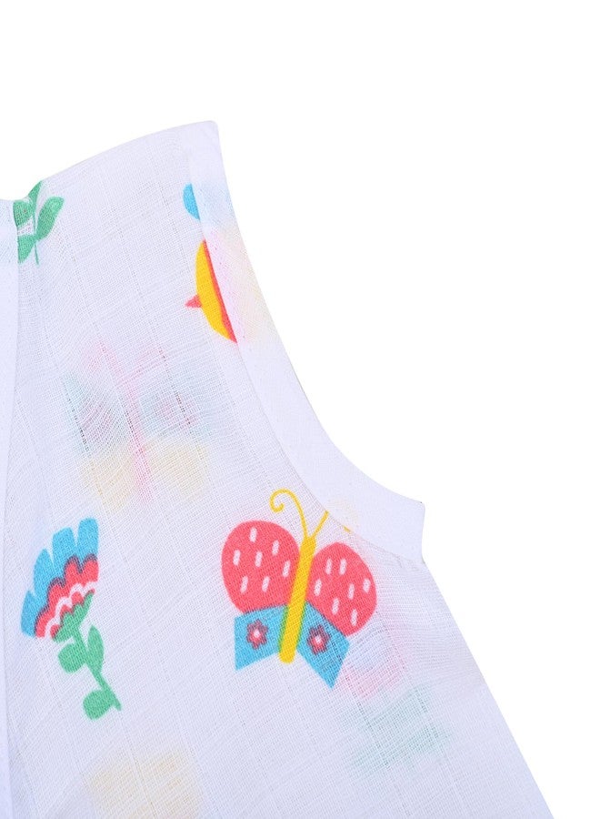 MumsLap Organic Cotton Muslin Dragon Fly Jabla & Short Set For Newborn Baby Boys & Girls | Summerwear Jabala | Sleeveless Vest | Casual Clothing 0-3 Months - Image 4