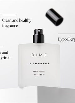 DIME DIME Beauty Perfume 7 Summers, Perfect Sweet Floral and Fun Scent, Hypoallergenic Clean Fragrance, Made in the United States, Eau de Toilette For Women 