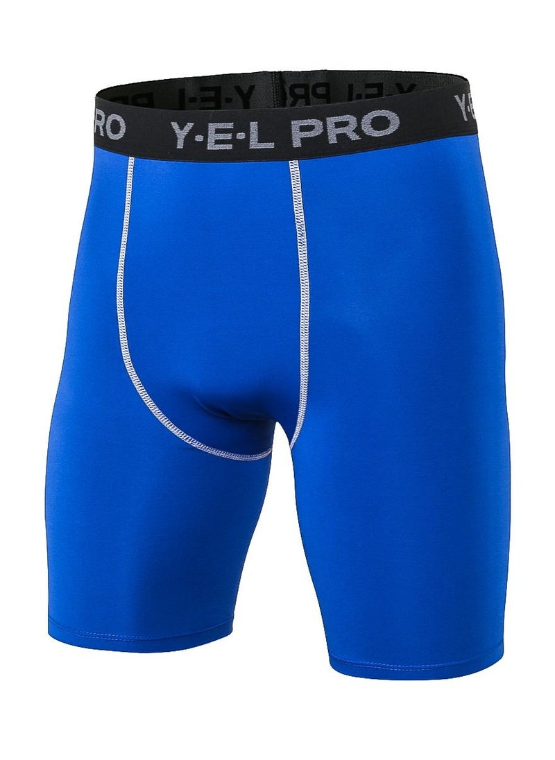 Loquat Men Quick Dry Breathable Elastic Shorts Blue  - Image 1
