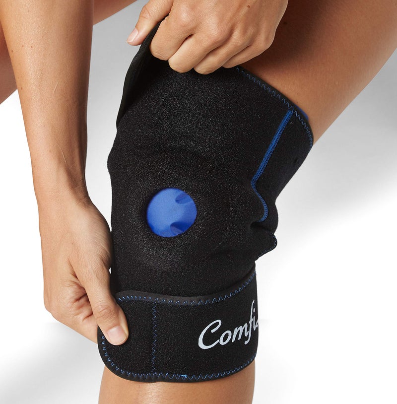 ComfiLife Knee Ice Pack with Wrap Reusable Hot & Cold Therapy Gel Pack Adjustable Compression Support for Injuries, Pain, Surgery, Arthritis, Meniscus and More - Image 1