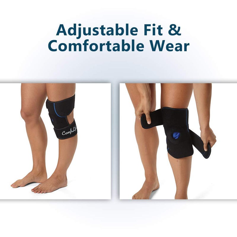 ComfiLife Knee Ice Pack with Wrap Reusable Hot & Cold Therapy Gel Pack Adjustable Compression Support for Injuries, Pain, Surgery, Arthritis, Meniscus and More - Image 4
