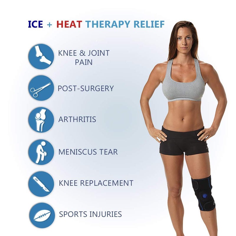 ComfiLife Knee Ice Pack with Wrap Reusable Hot & Cold Therapy Gel Pack Adjustable Compression Support for Injuries, Pain, Surgery, Arthritis, Meniscus and More - Image 3