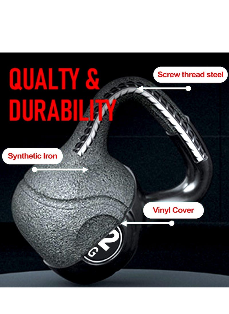 Sky Land Black Kettlebell Weights, Strength Training Kettlebell Dumbbell For Weightlifting- 12kg  - Image 3