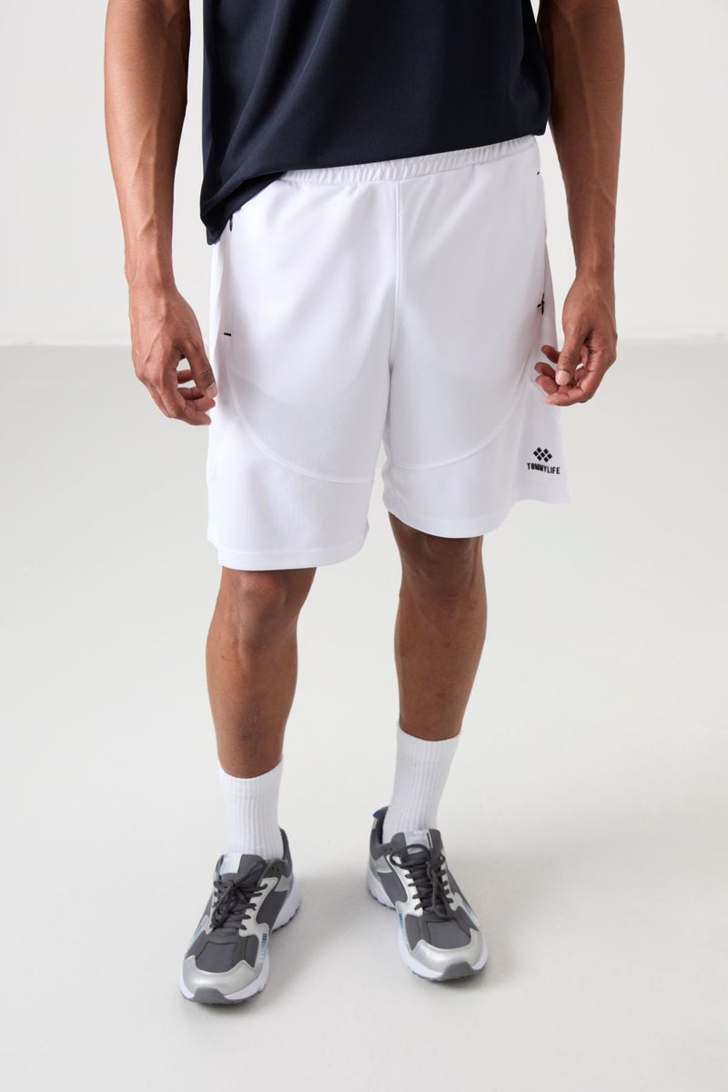 Tommy Life White Polyester Thick Soft Comfort Fit Men's Shorts - 81271  - Image 4