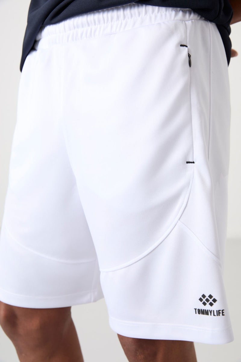 Tommy Life White Polyester Thick Soft Comfort Fit Men's Shorts - 81271  - Image 3