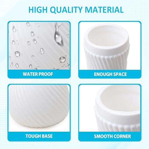 bvslf Decorative Flower Vase for Home Decor Center Table Bedroom Living Room & Office Decoration, Flower Holder, Flower Vase for Home Office Decor Set of 1, White Plastic Vase, 9.5" Long - Image 5