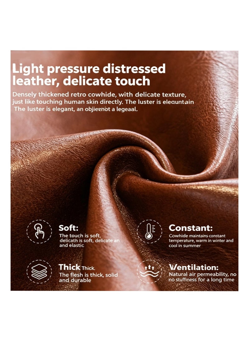 EZdenK 90*180cm vintage leather sofa cover， waterproof and non-slip combination sofa cover， suitable for dogs， children， and pet furniture protection， with silicone anti-slip dots (Brown，Double) - Image 3