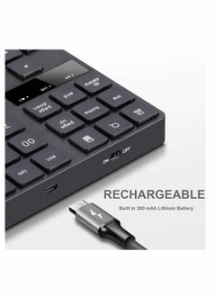 KASTWAVE Numeric Keypad, Ultra-Silent External Numeric Pad,USB Rechargeable Number Pad Keyboard with 35 Keys for Ma cbook,Android, Windows(Black)  - Image 3