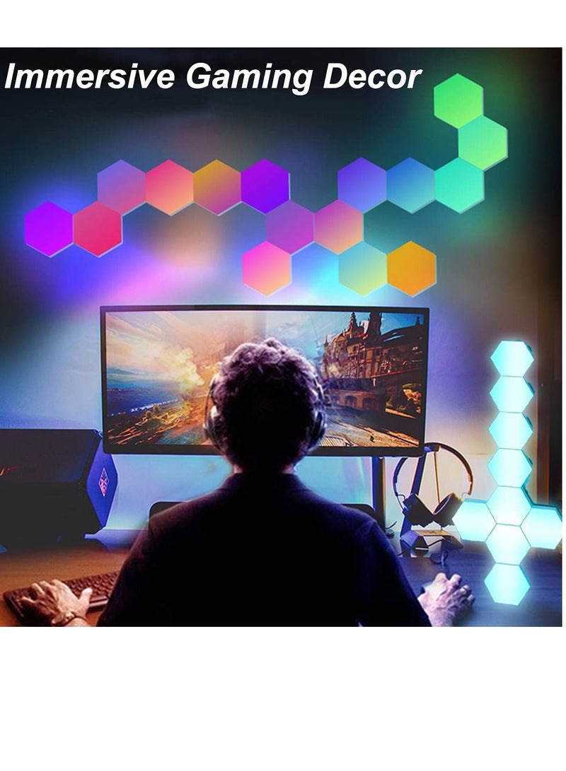 6-Piece Hexagon Wall Light Smart Modular Touch-Sensitive LED Light Wall Panels RGB Night Light DIY Geometry Splicing Hex Light For Bedroom Living Room Hallway Party Decor - Image 3