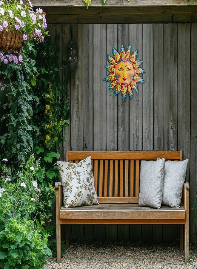 Daogtc Metal Sun Flower Wall Decor,13inches Sun Wall Art Hanging Decoration for Indoor and Outdoor, Garden Farmhouse Yard Patio Fence Living Room Bedroom Decor - Image 4