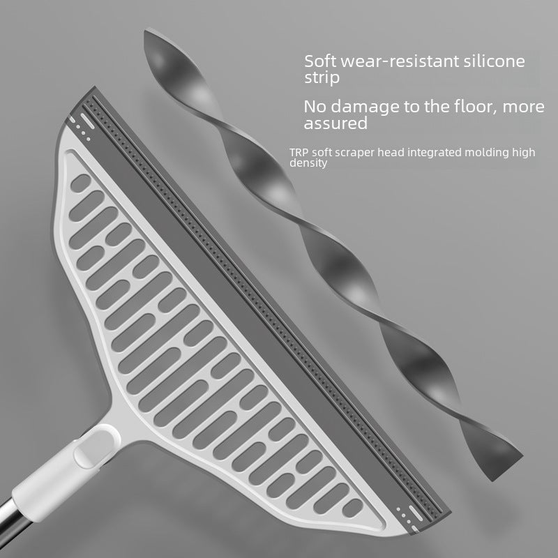 Black technology silicone floor scraping gray artifact non-stick hair wet and dry dual-use magic bathroom floor scraping broom(Upgraded rotating model) - Image 5