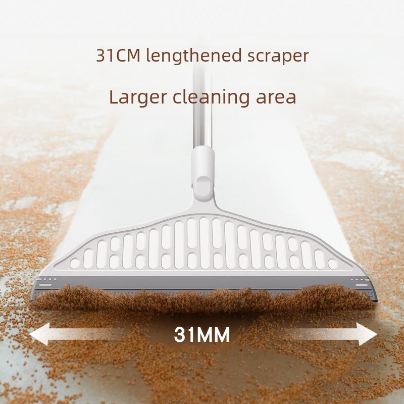 Black technology silicone floor scraping gray artifact non-stick hair wet and dry dual-use magic bathroom floor scraping broom(Upgraded rotating model) - Image 4
