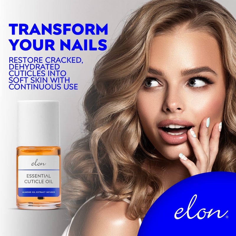 Elon Cuticle Oil for Nails w/Almond Oil Extract - Jojoba & Vitamin E - Softening & Hydrating Cuticles & Nails â€“ Dermatologist Recommended â€“ Bottle Size 0.5 oz - Image 4
