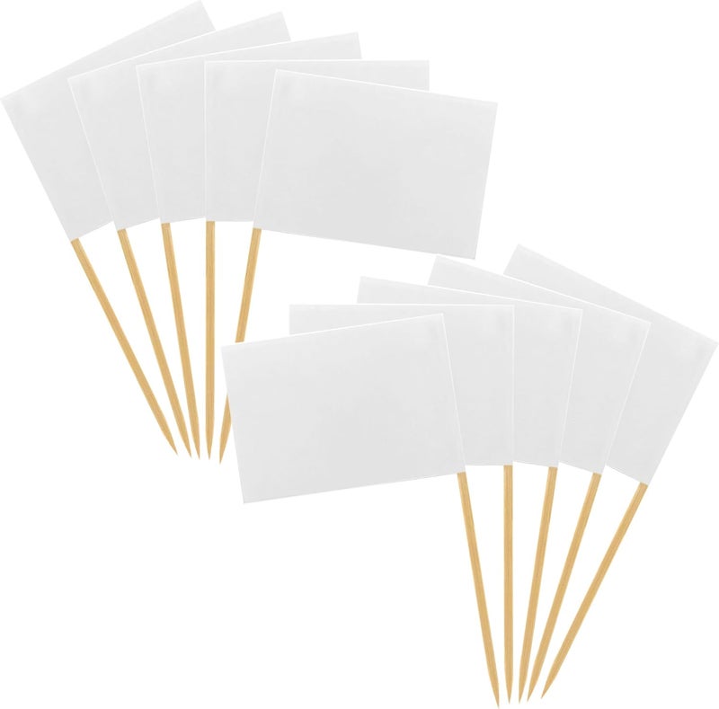 MTRSOCHO [100 Pack] Blank Toothpick Flags, Cheese Markers for Charcuterie Board Food Label Cupcake Toppers Pick Cocktail Picks for Appetizers, Party Buffet, Cupcake, Food, Fruit, Party Decoration - Image 1