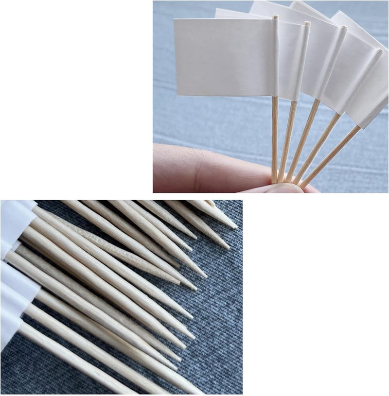 MTRSOCHO [100 Pack] Blank Toothpick Flags, Cheese Markers for Charcuterie Board Food Label Cupcake Toppers Pick Cocktail Picks for Appetizers, Party Buffet, Cupcake, Food, Fruit, Party Decoration - Image 5